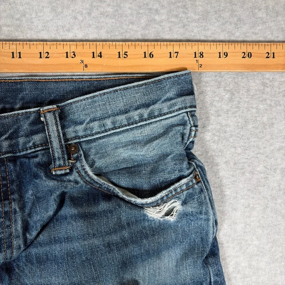 Abercrombie & Fitch The A&F Boot Jeans Men 34x34 Blue Distressed Vintage Bootcut